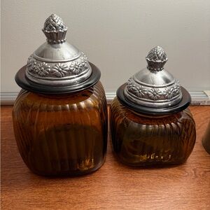 Artland Amber brown square apothecary jars